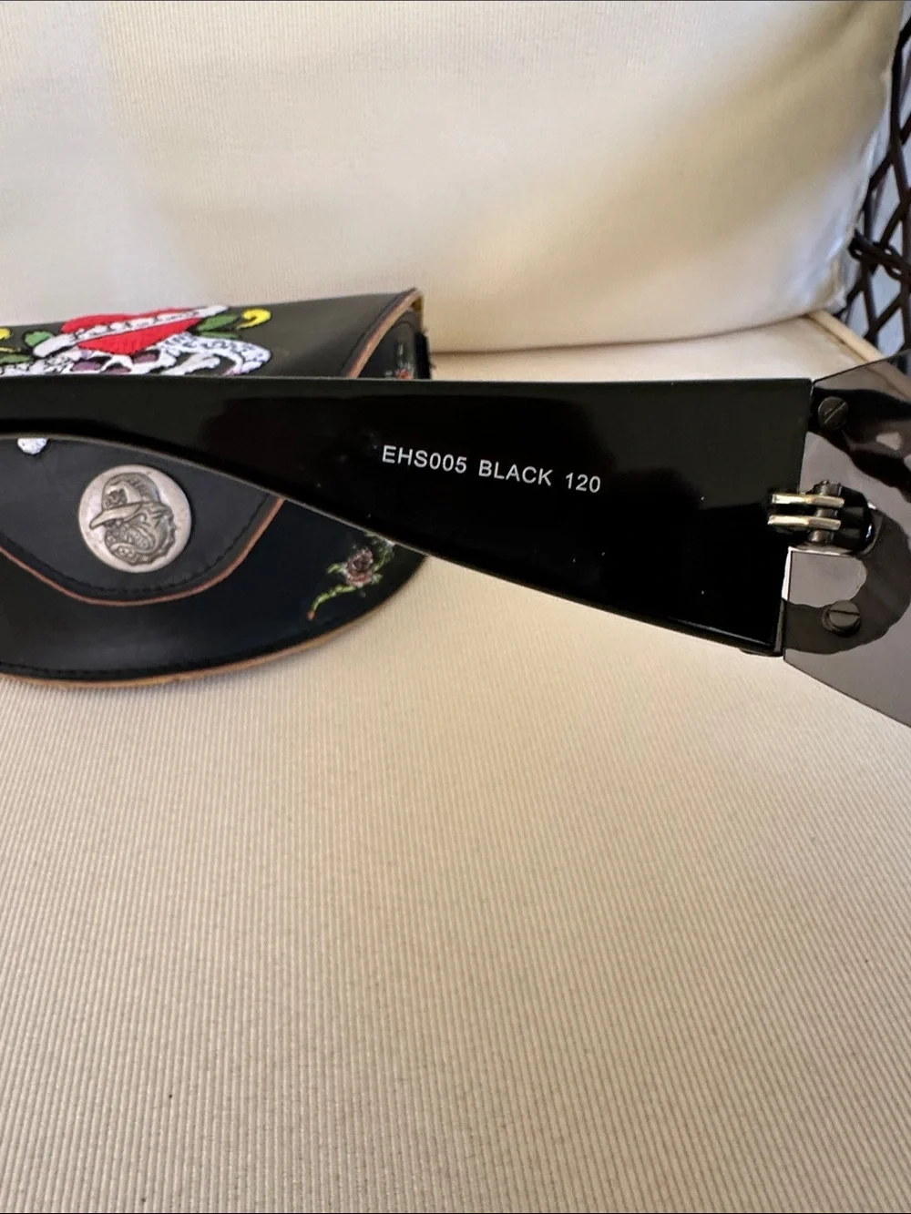 Ed Hardy Vintage EHS005 Snake 2 Sunglasses with leather case and wipe